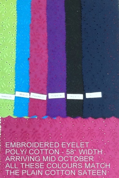 EMBROIDERED EYELET SOLID COLOURS